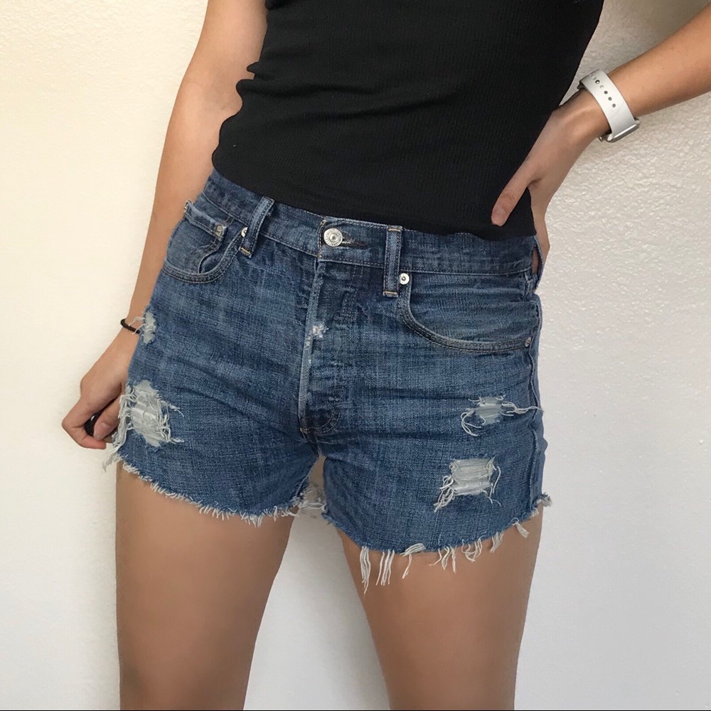 Levi’s 501 Denim Distressed Cut Off Shorts